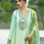 Unstitched 3 Piece Luxury Embroidered Lawn Dress Mushq Solace Unione
