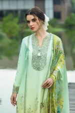 Unstitched 3 Piece Luxury Embroidered Lawn Dress Mushq Solace Unione