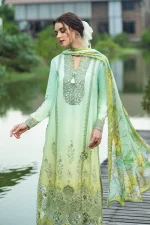 Unstitched 3 Piece Luxury Embroidered Lawn Dress Mushq Solace Unione - Image 4