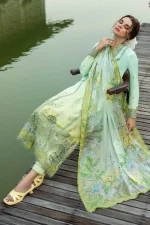 Unstitched 3 Piece Luxury Embroidered Lawn Dress Mushq Solace Unione - Image 5