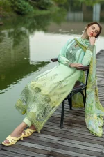 Unstitched 3 Piece Luxury Embroidered Lawn Dress Mushq Solace Unione - Image 7