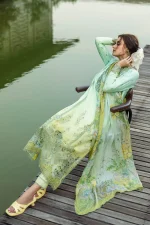 Unstitched 3 Piece Luxury Embroidered Lawn Dress Mushq Solace Unione - Image 10