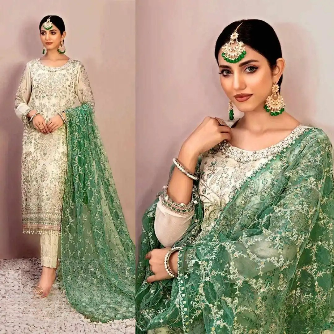 4303 New Embroidery Work Salwar Kameez - Image 1