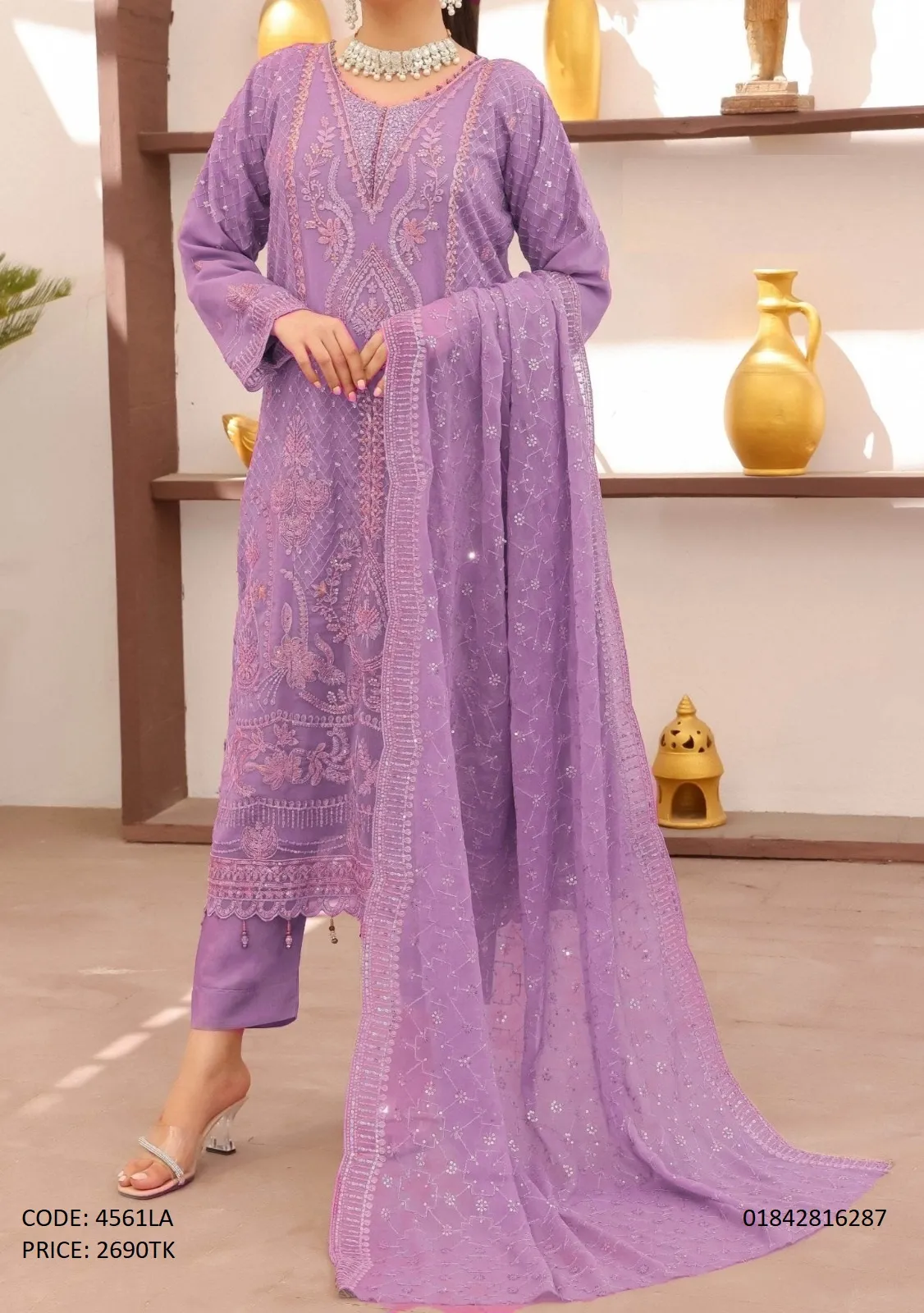 4561LA-2690 Pakistani Georgette Designer Salwar Kameez - Image 1