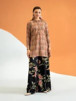 Unstitched 2Pc Printed Bana Dora Linen Dress GullJee Echo107 - Image 3