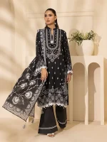 Unstitched 3Pc Embroidered Lawn Dress Salitex SSW6U3P361UT - Image 5