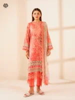 Unstitched 3Pc Embroidered Lawn Dress GullJee Morja 1302