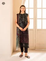 Unstitched 3Pc Embroidered Lawn Dress GullJee Morja 1308 - Image 3