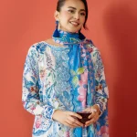 Unstitched 3Pc Embroidered Lawn Dress GullJee Ruhay Sukhan 803