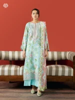 Unstitched 3Pc Embroidered Lawn Dress GullJee Ruhay Sukhan 802 - Image 3