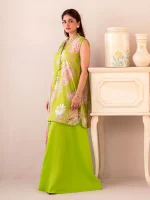 Unstitched 3Pc ChikankariPrinted Lawn Dress Binaas C205 - Image 4