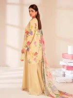 Unstitched 3Pc ChikankariPrinted Lawn Dress Binaas C209 - Image 3