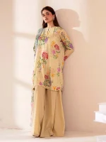 Unstitched 3Pc ChikankariPrinted Lawn Dress Binaas C209 - Image 4