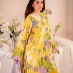 Unstitched 3Pc Chickankari Printed Lawn Dress Binaas C211