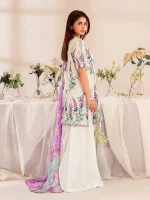 Unstitched 3Pc Chikankari Printed Lawn Dress Binaas C212 - Image 3