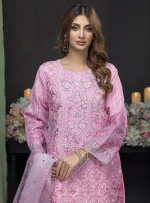 Stitched Embroidered Organza Dress Feiona Zainab Fazlani 05 - Image 4