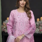 Stitched Embroidered Organza Dress Feiona Zainab Fazlani 05