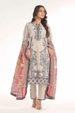 Gul Ahmed 3 Piece Unstitched Embroidered Lawn Dress - Image 2