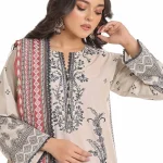 Gul Ahmed 3 Piece Unstitched Embroidered Lawn Dress