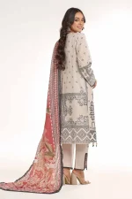 Gul Ahmed 3 Piece Unstitched Embroidered Lawn Dress - Image 3