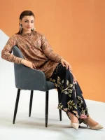 Unstitched 2Pc Printed Bana Dora Linen Dress GullJee Echo107