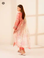 Unstitched 3Pc Embroidered Lawn Dress GullJee Morja 1302 - Image 3