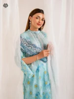 Unstitched 3Pc Embroidered Lawn Dress GullJee Morja 1303