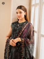 Unstitched 3Pc Embroidered Lawn Dress GullJee Morja 1308