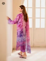 Unstitched 3Pc Embroidered Lawn Dress GullJee Morja 1310 - Image 3
