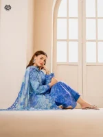 Unstitched 3Pc Embroidered Lawn Dress GullJee Morja 1312 - Image 3