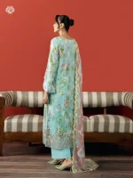 Unstitched 3Pc Embroidered Lawn Dress GullJee Ruhay Sukhan 802 - Image 2