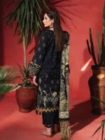 Unstitched 3 Piece Embroidered Lawn Dress Black Jade Urbane - Image 2
