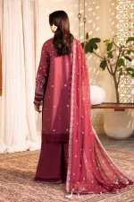 Unstitched 3 Piece Embroidered Luxury Lawn Dress Nayirah Sajni Zarposh - Image 2