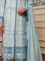 Khoobsurat 3 Piece Powder Blue Embroidered Lawn Suit SLC-09 - Image 3