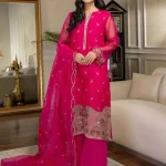 Limelight 2 Piece Embroidered Organza Dress Unstitched