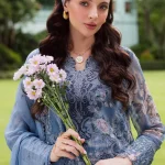 Unstitched 4Pc Embroidered Chiffon Dress Nureh Ballerina Formals NU2 – 184