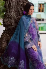 Unstitched 4Pc Embroidered Organza Dress Nureh Ballerina Formals NU2 – 185 - Image 3