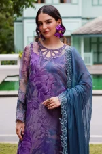 Unstitched 4Pc Embroidered Organza Dress Nureh Ballerina Formals NU2 – 185