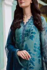 Unstitched 4Pc Embroidered Chiffon Dress Nureh Ballerina Formals NU2 – 186 - Image 4