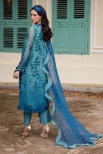 Unstitched 4Pc Embroidered Chiffon Dress Nureh Ballerina Formals NU2 – 186 - Image 6