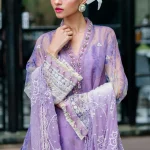 Nureh Ballerina Unstitched Purple 4 Piece Dress