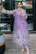 Nureh Ballerina Unstitched Purple 4 Piece Dress - Image 2