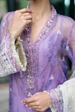 Nureh Ballerina Unstitched Purple 4 Piece Dress - Image 3