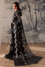 Nureh Elanora Unstitched Black 4 Piece Organza Dress - Image 7