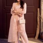 Stitched 4Pc Embroidered Organza Dress Guzel Sitara Tara