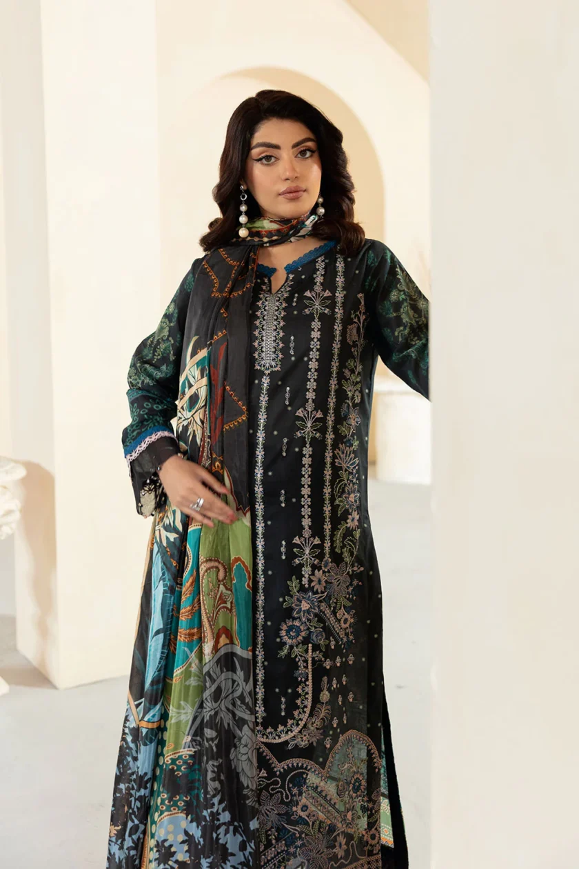 rm-ml-0725-08-840x1260 Unstitched 3Pc Printed Embroidered Lawn Dress Mashaal by Ramsha 1301 - Image 1