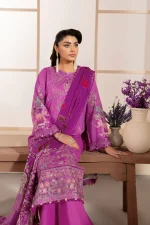 Unstitched 3Pc Printed Embroidered Lawn Dress Mashaal by Ramsha 1312 - Image 5