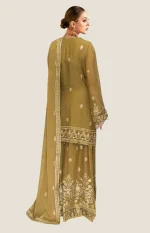 Semi Stitched 3Pc Embroidered Chiffon Sharara Dress RG4 - Image 2
