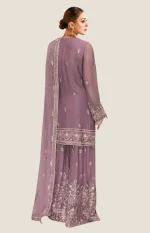 Semi Stitched 3Pc Embroidered Chiffon Sharara Dress RG5 - Image 2