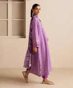 Unstitched 3Pc Embroidered Purple Dobby Dress by Sapphire - Image 3